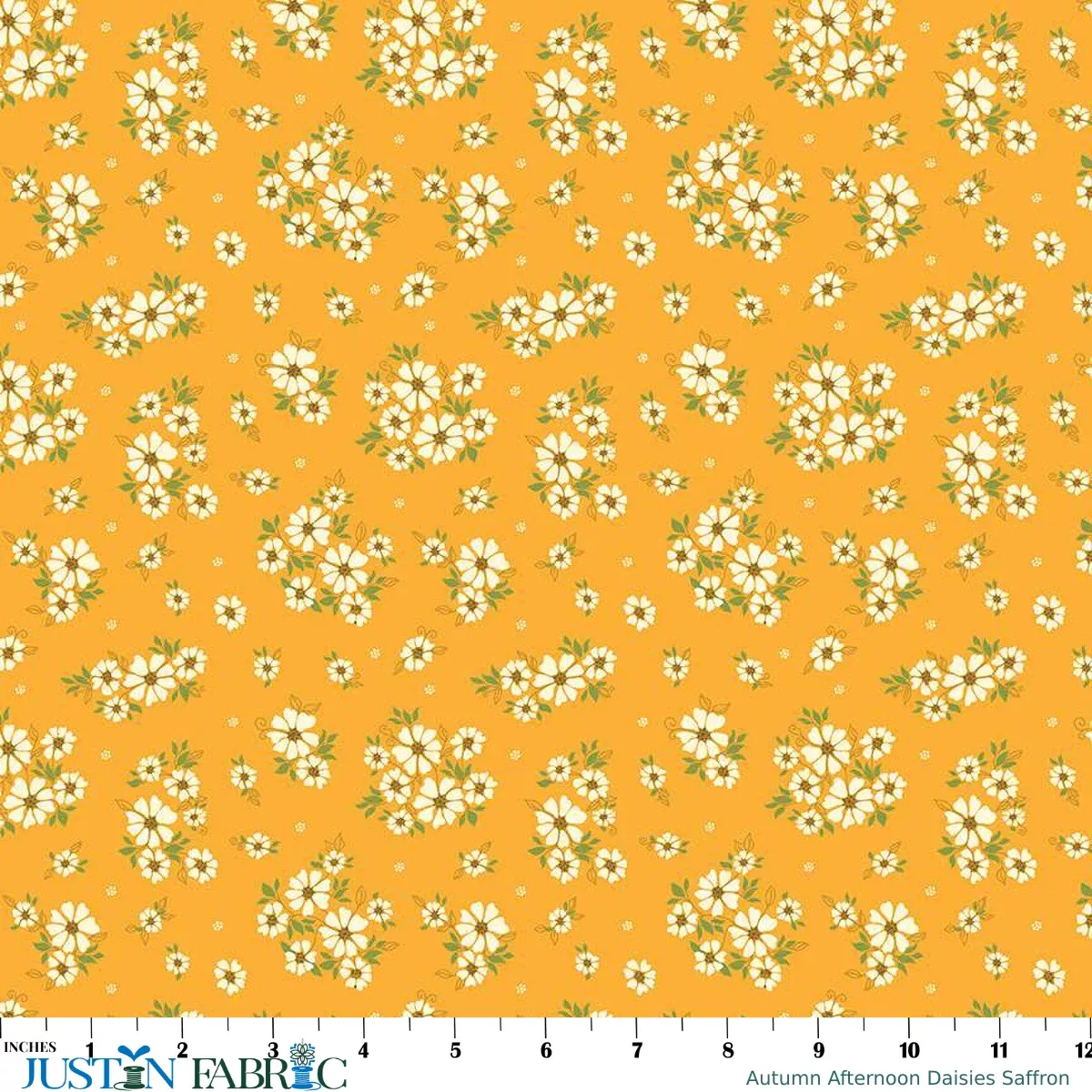 Autumn Afternoon Daisies Saffron Yardage by Heather Peterson | Riley Blake Designs