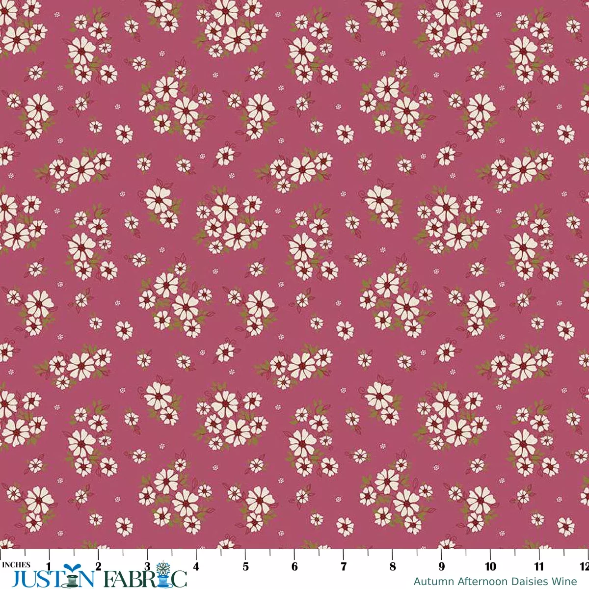 Autumn Afternoon Daisies Wine Yardage by Heather Peterson | Riley Blake Designs