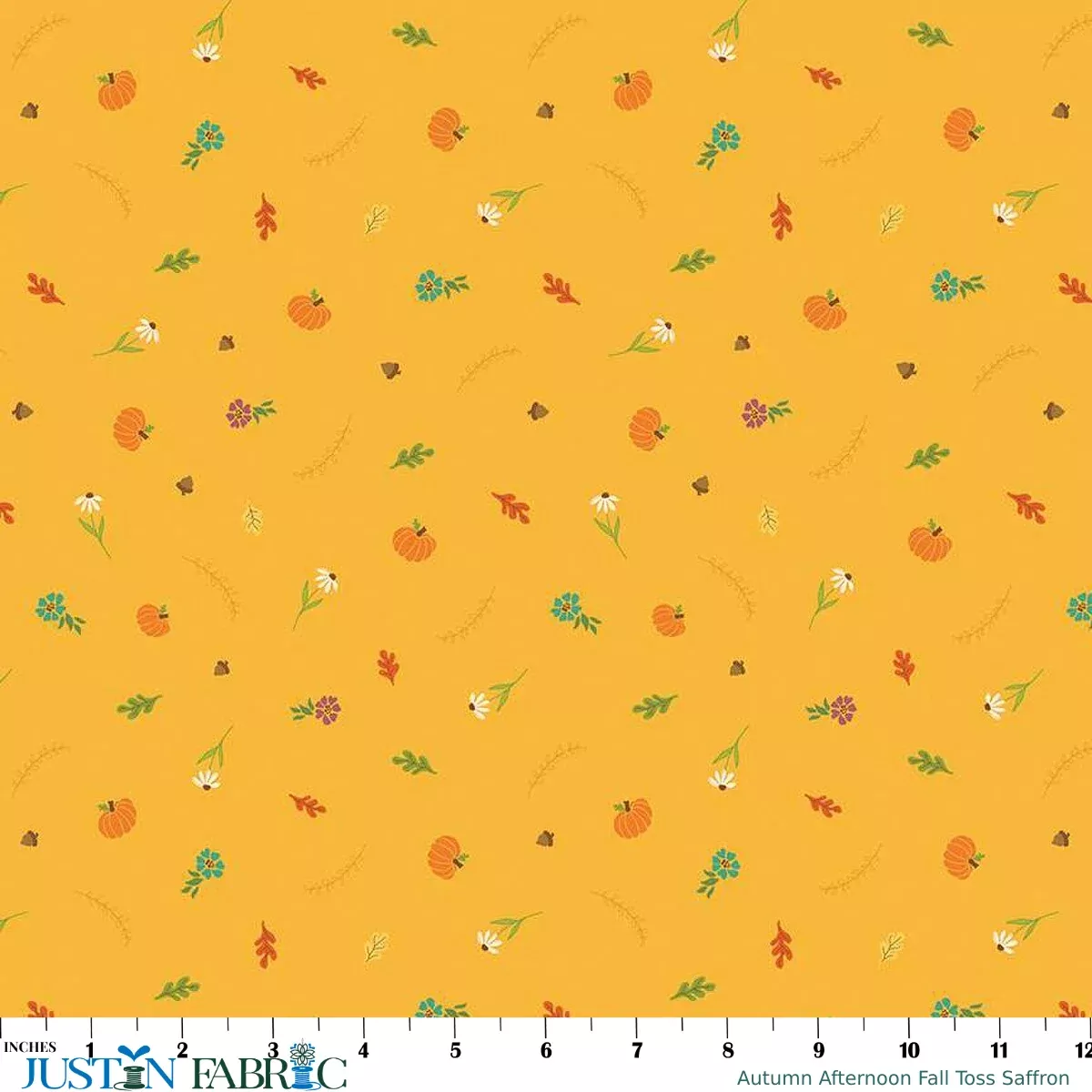 Autumn Afternoon Fall Toss Saffron Yardage by Heather Peterson | Riley Blake Designs