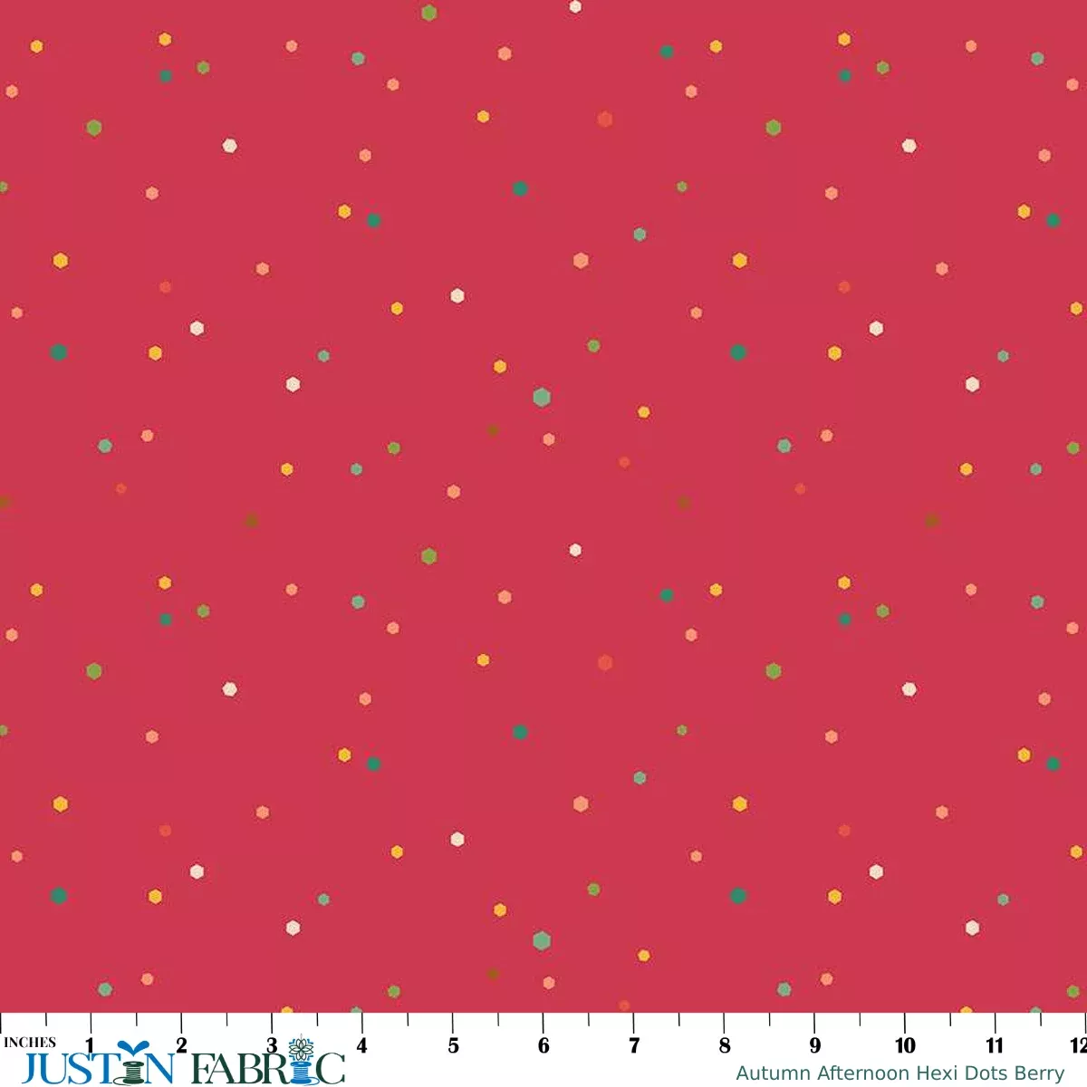 Autumn Afternoon Hexi Dots Berry Yardage by Heather Peterson | Riley Blake Designs