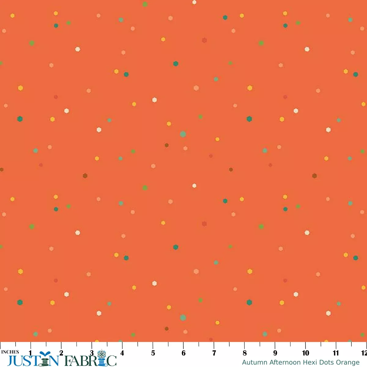Autumn Afternoon Hexi Dots Orange Yardage by Heather Peterson | Riley Blake Designs