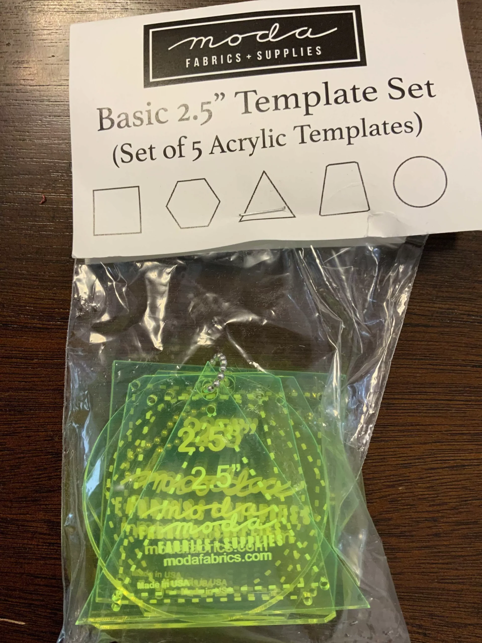 Basic 2.5” Template Set
