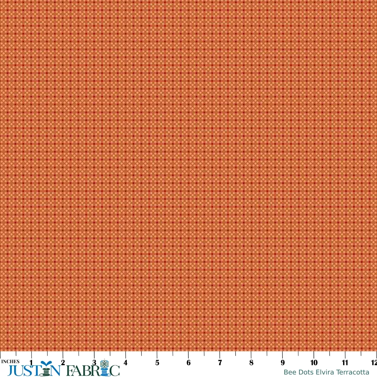Bee Dots Elvira Terracotta Yardage by Lori Holt | Riley Blake Designs