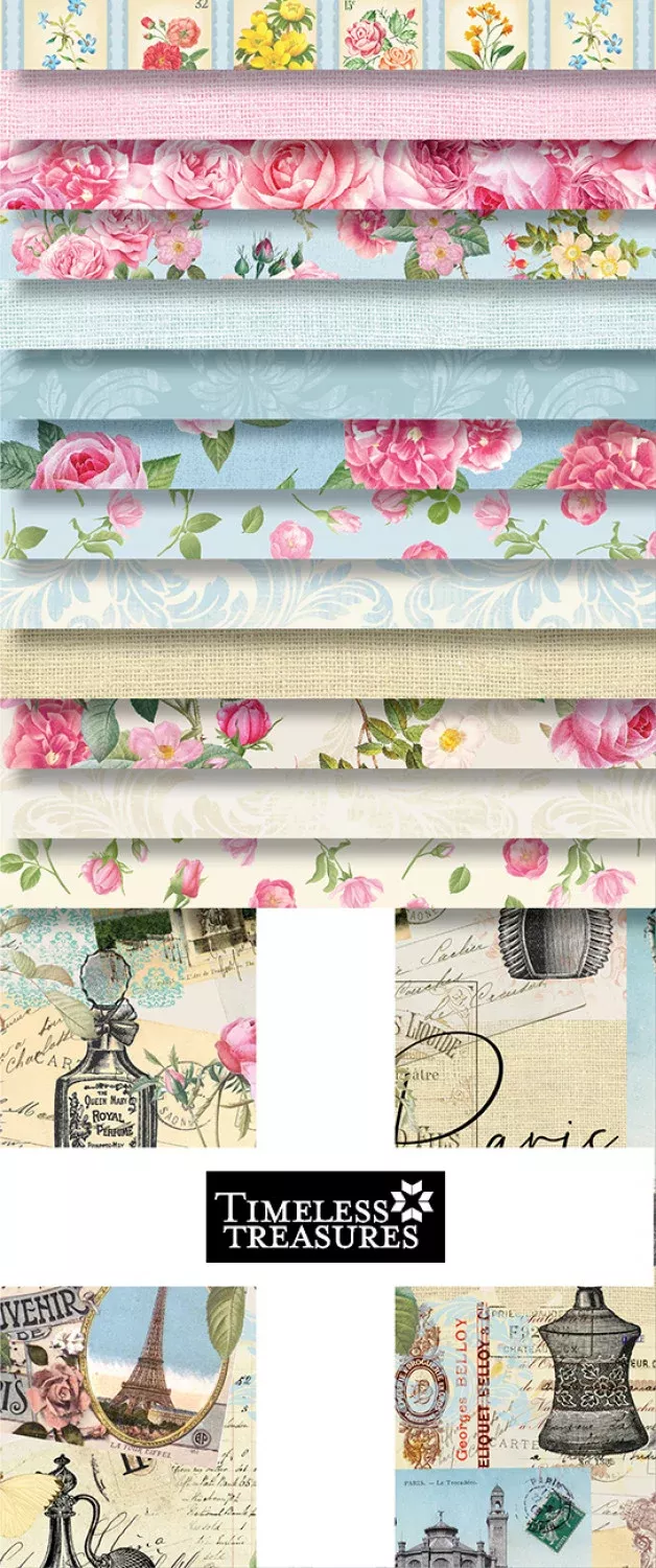 Belle Fleur 10" Precut Squares from Timeless Treasures (42pcs)