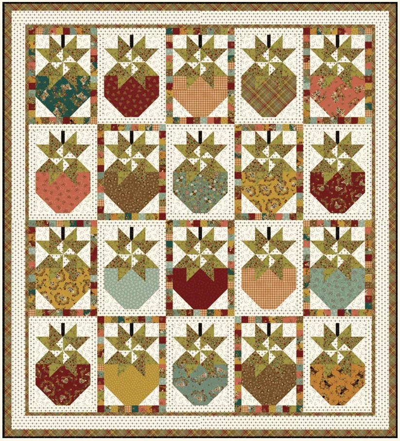 Berry Baskets Quilt Kit featuring Pennyberry Farm by Kim Diehl for Henry Glass & Co (57.5" x 63.5")