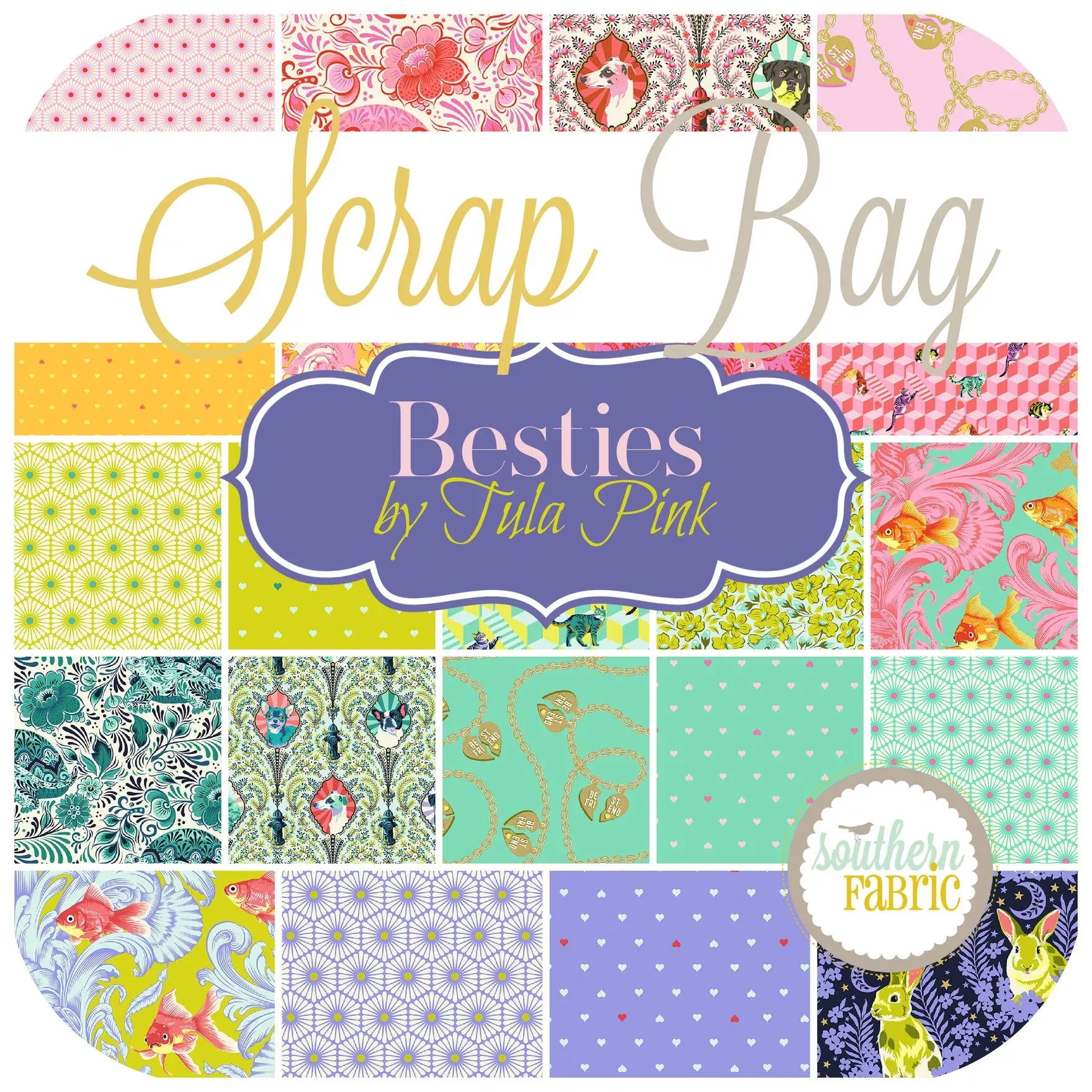 Besties Scrap Bag (approx 2 yards) by Tula Pink for Free Spirit