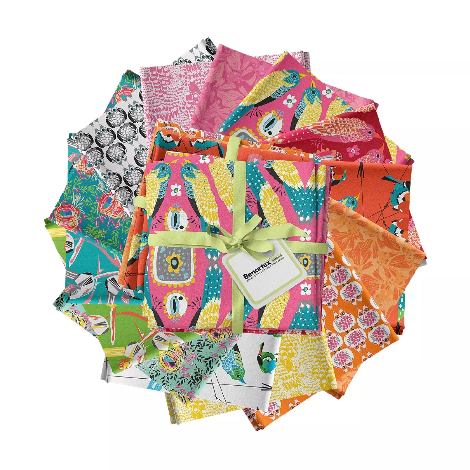 Bird Watch | Fat Quarter Bundle by Olivia Klue for Tina Givens and Benartex | 14 pcs