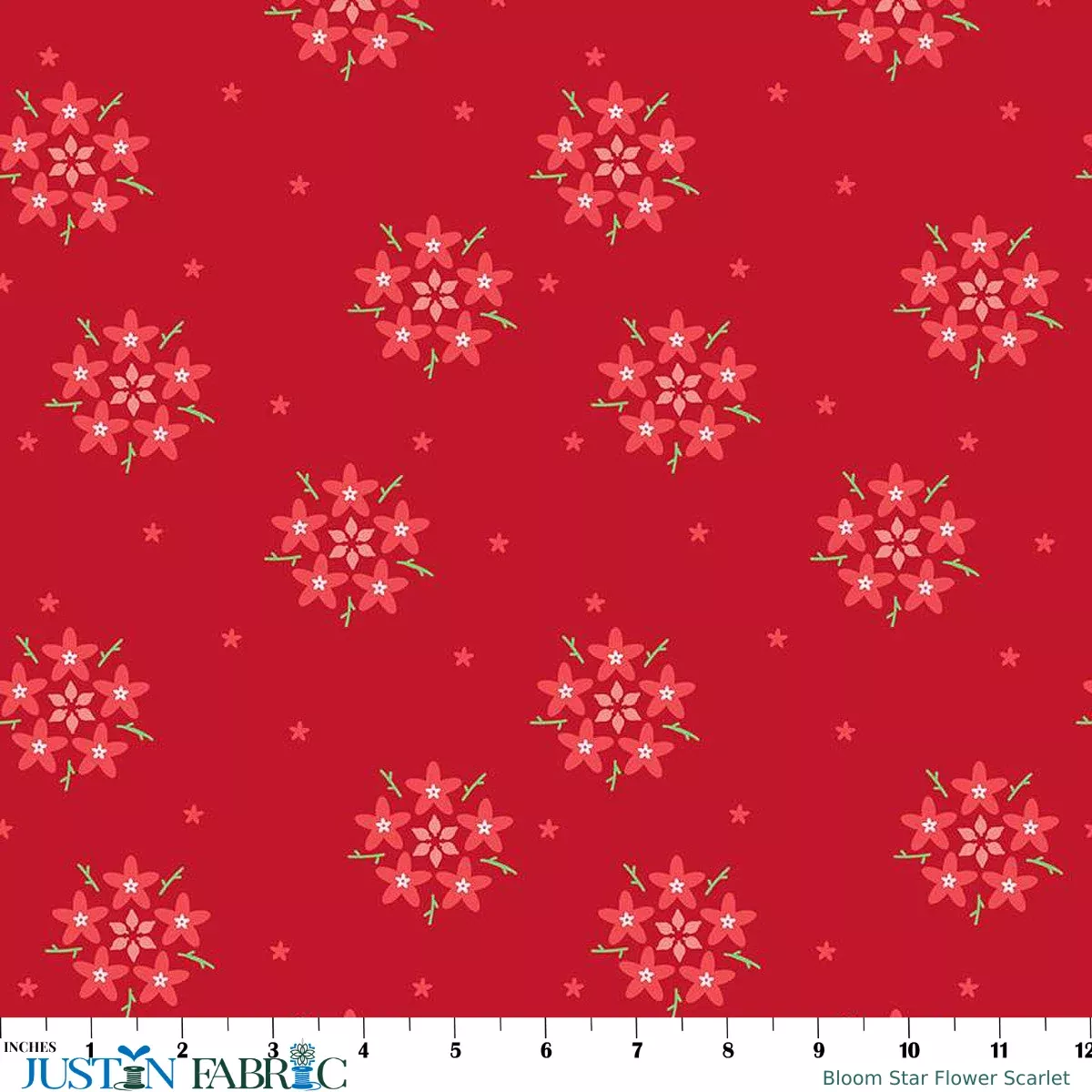 Bloom Star Flower Scarlet Yardage by Kristy Lea | Riley Blake Designs
