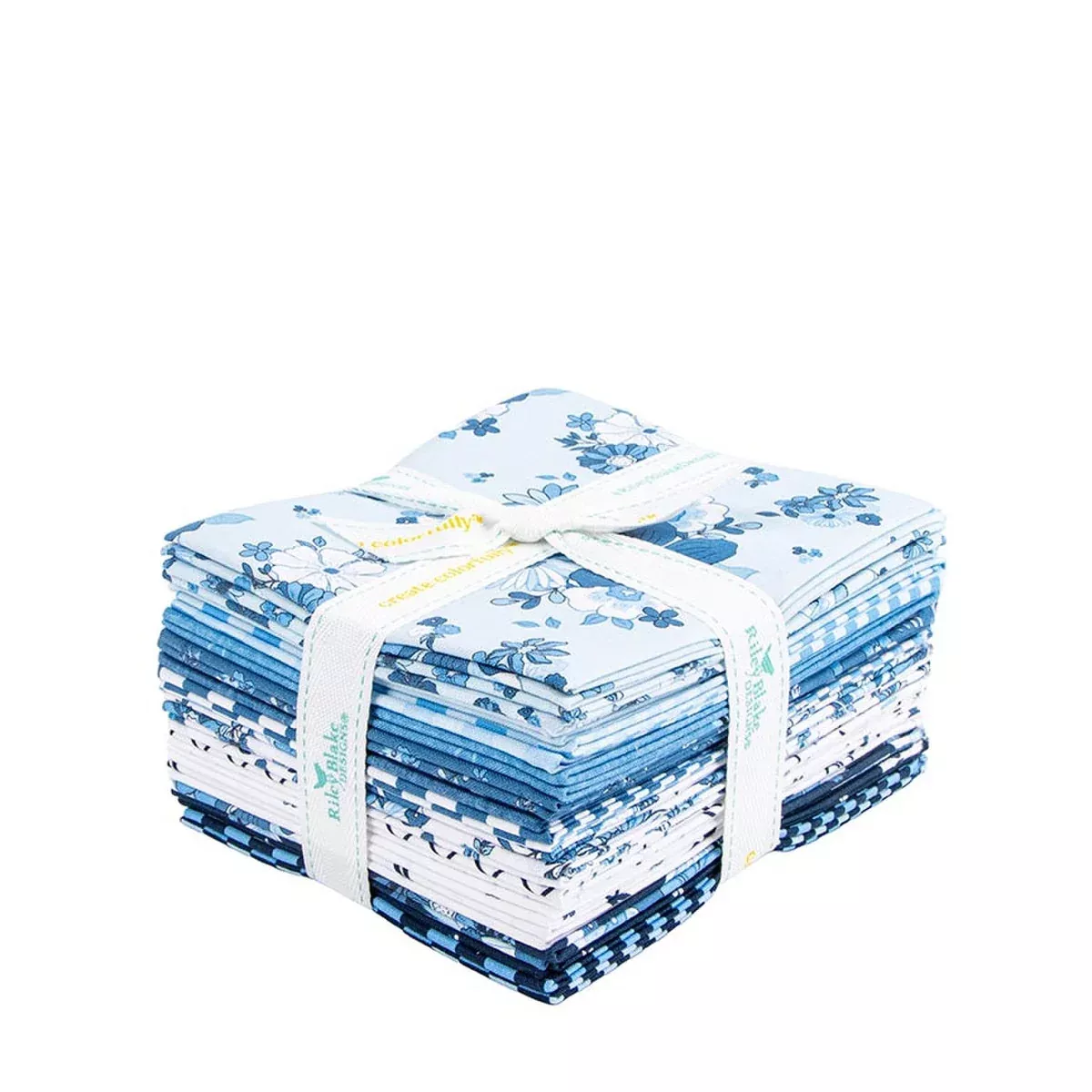Blue Blooms and Threads - Fat Quarter Bundle (16 pcs) by Christopher Thompson for Riley Blake