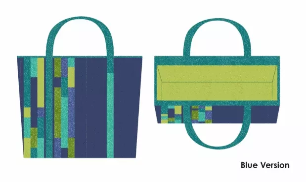 BLUE KIT: Colorblock Tote Bag Kit featuring Dotty Thatched by Robin Pickens for Moda Fabrics (offered in 3 kit options)