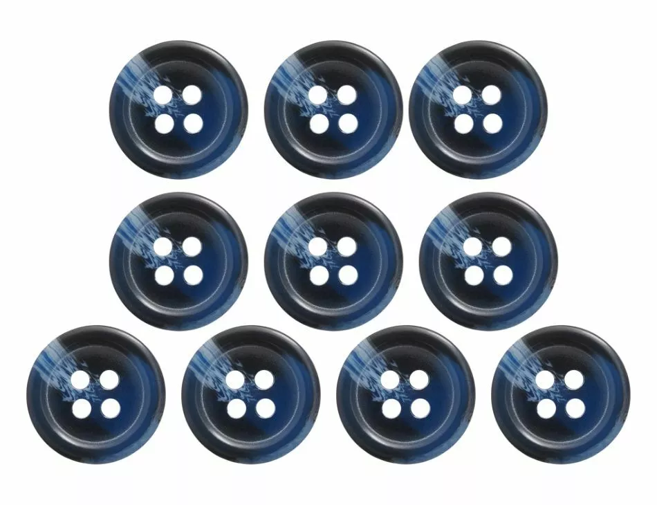 Blue Marbled Buttons 15mm