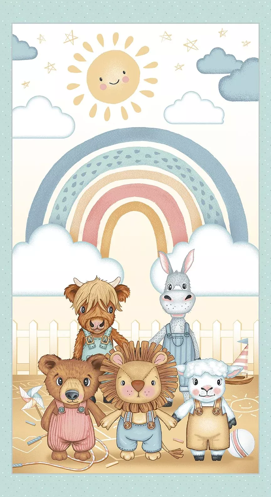 Boho Buddies by Sharon Kuplack : Main Panel Yellow