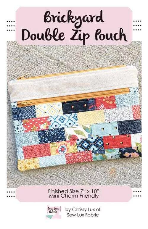 Brickyard Double Zip Pouch by Chrissy Lux of Sew Lux Fabrics