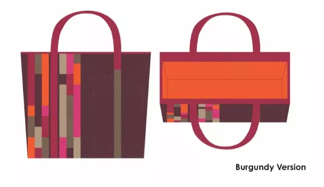 BURGUNDY KIT: Colorblock Tote Bag Kit featuring Dotty Thatched by Robin Pickens for Moda Fabrics (offered in 3 kit options)