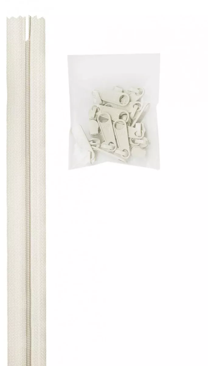 By Annie Zippers By The Yard White