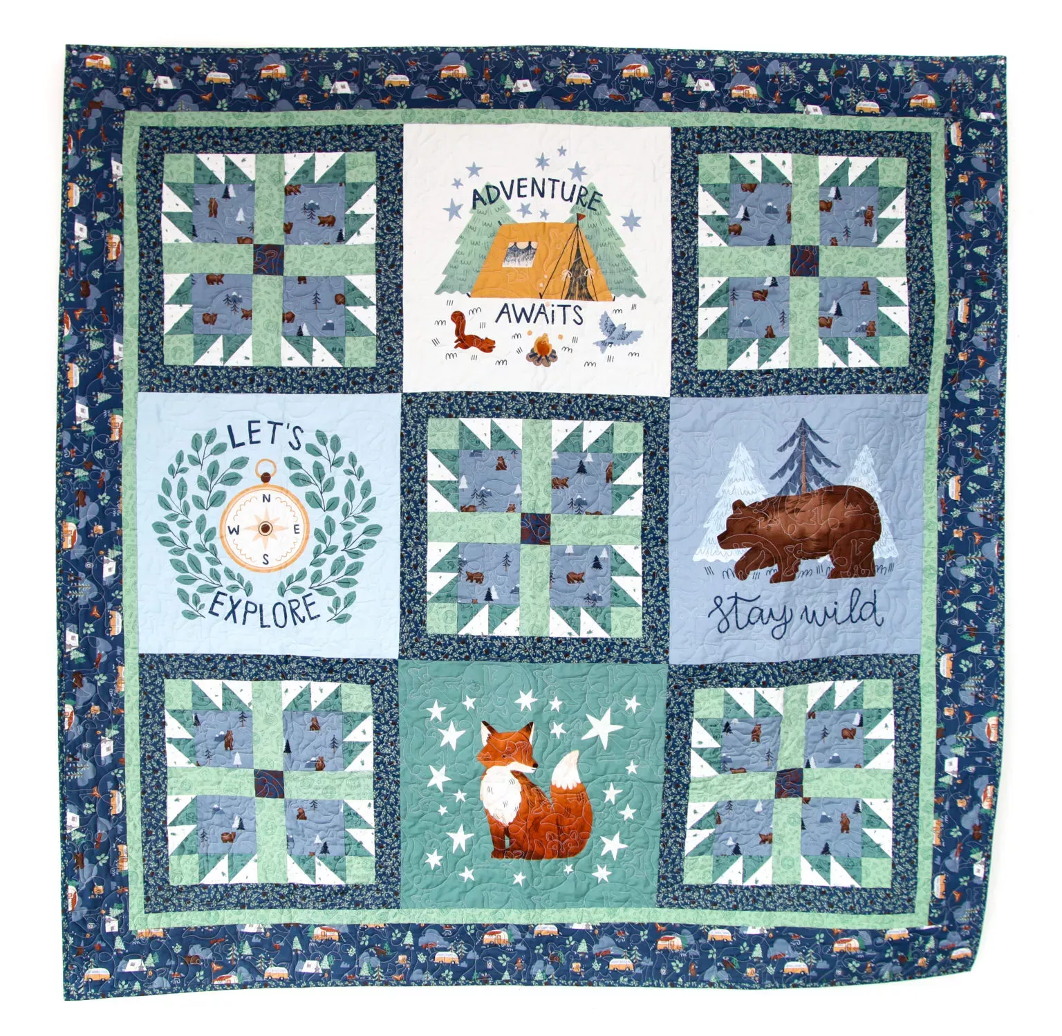 Camp Woodland Panel Quilt Kit – Riley Blake Designs