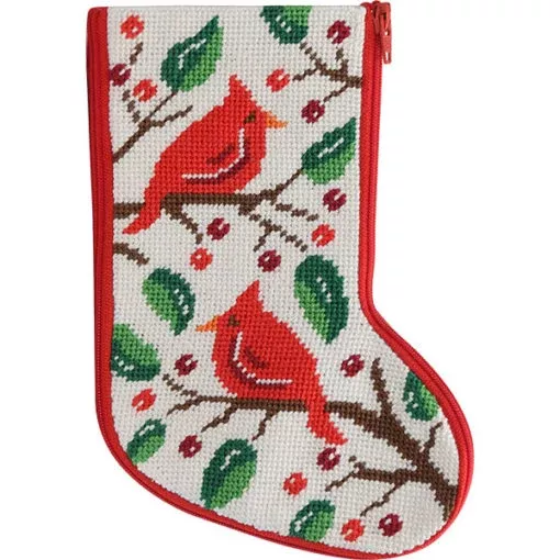 Cardinals Mini Stocking Stitch and Zip