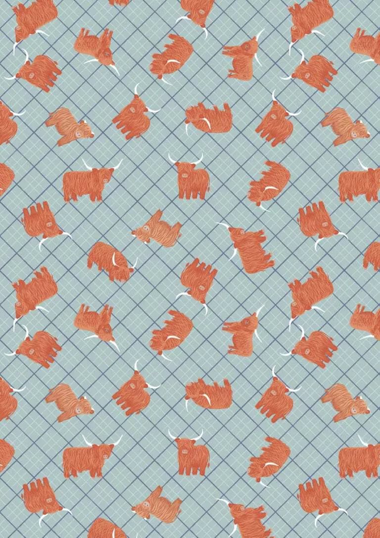 A Celtic Summer Highlands Check Blue A992B from Lewis & Irene Fabrics. Sold in 1/2 Yard Increments
