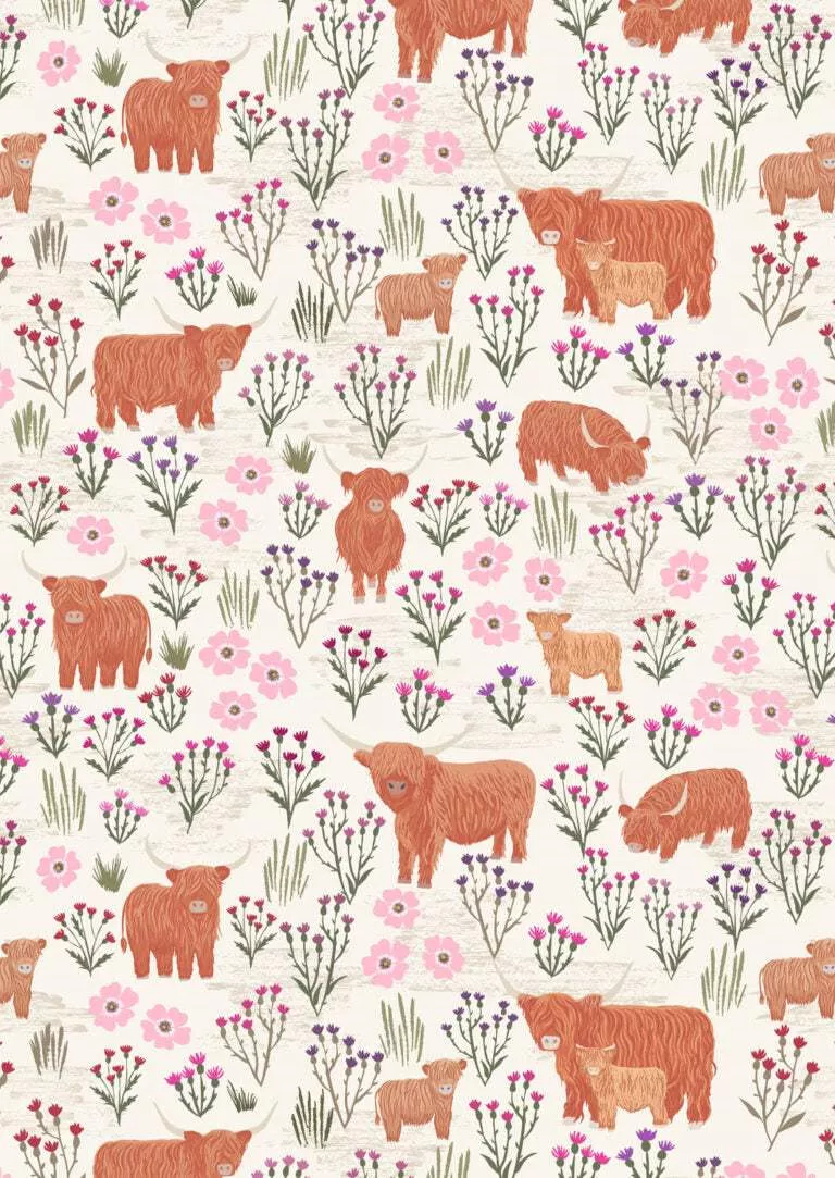 A Celtic Summer Summer Meadow Highland on Cream A987A from Lewis & Irene Fabrics. Sold in 1/2 Yard Increments
