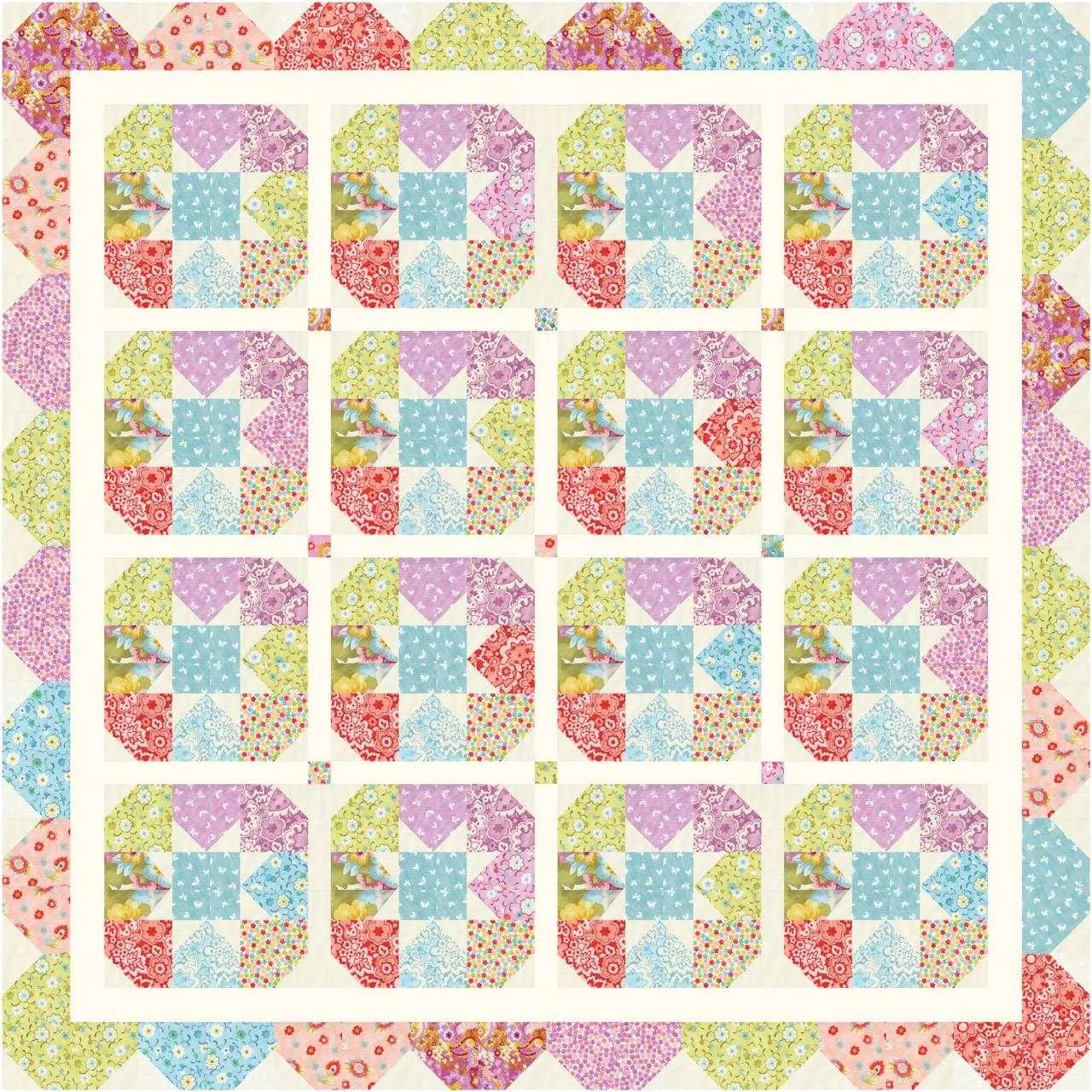 Charming Quilt Kit featuring Jolie by Chez Moi for Moda
