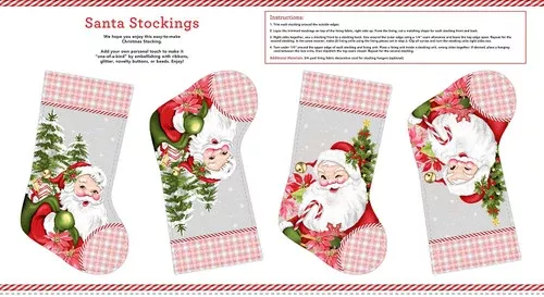Christmas Candy Cane Lane Stocking Panel
