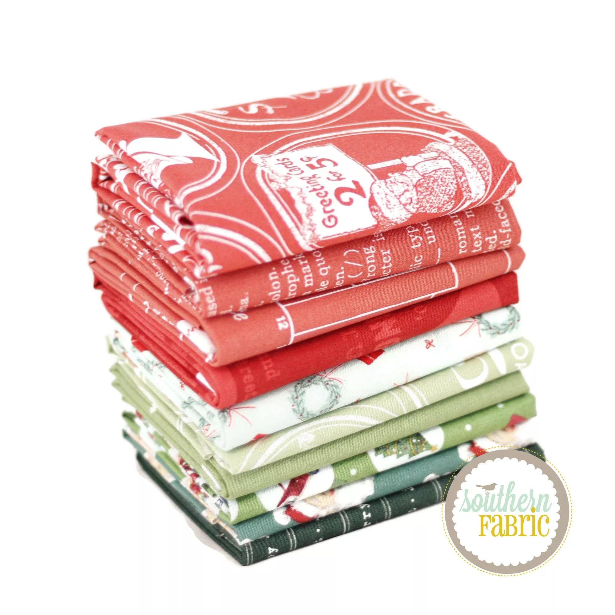 Christmas - Fat Quarter Bundle (10 pcs) by Mixed Designers for Southern Fabric