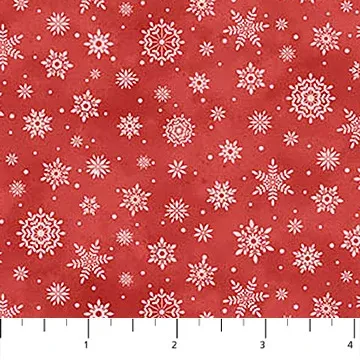 The Christmas Mouse Flannel | Snowflake - Red by Sarah Summers for Northcott | F28043-24