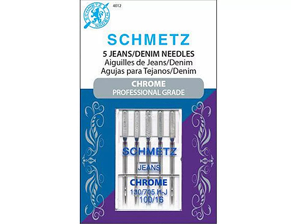 Chrome Jeans/Denim Sewing Machine Needles Size 16