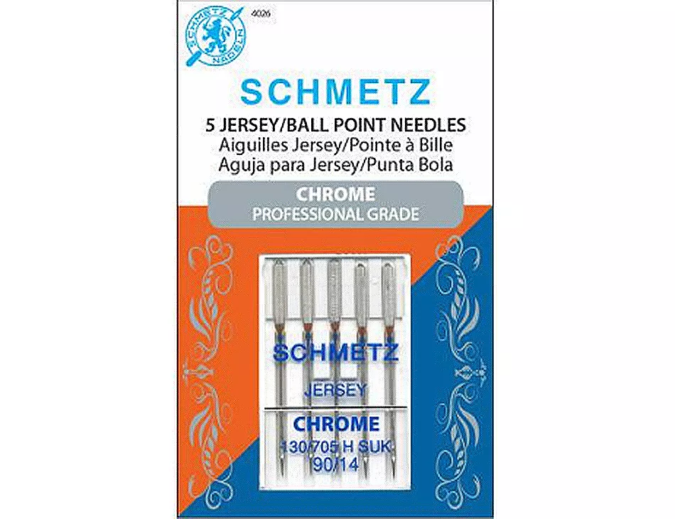 Chrome Jersey/Ball Point Sewing Machine Needles Size 14