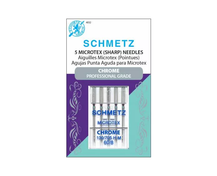 Chrome Microtex Sewing Machine Needles Size 8