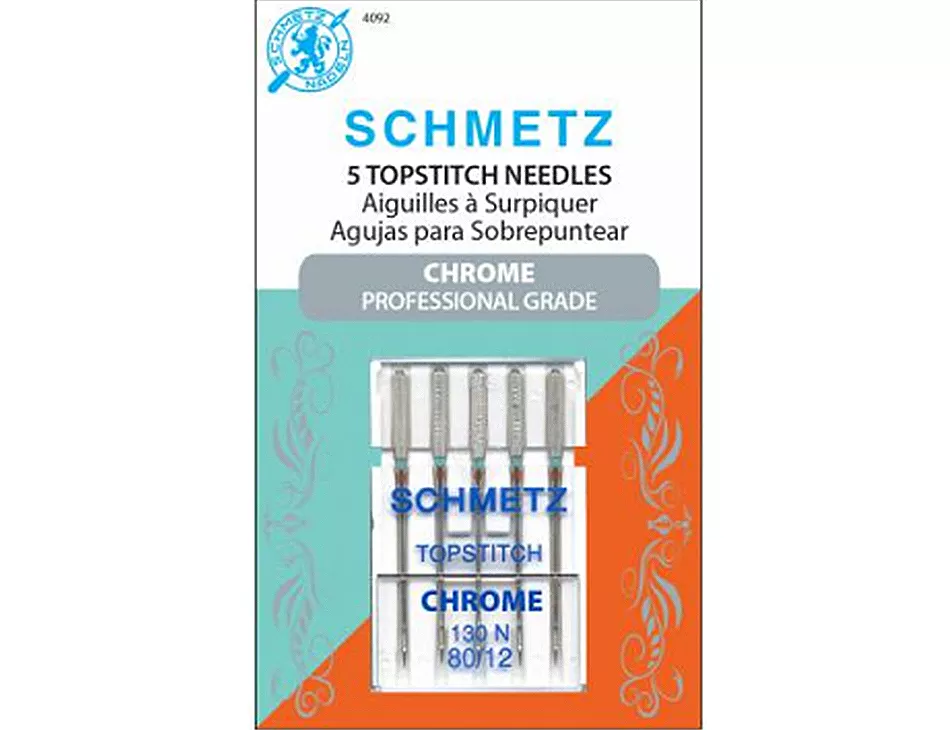 Chrome Topstitch Sewing Machine Needles Size 12