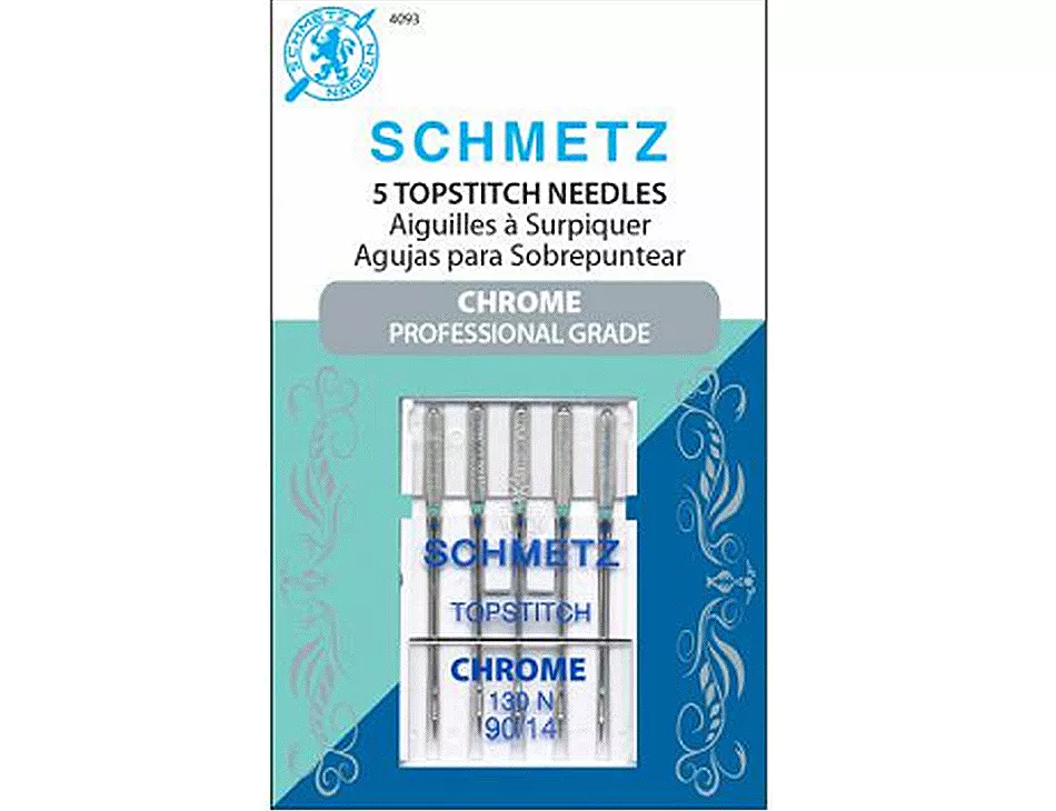 Chrome Topstitch Sewing Machine Needles Size 14