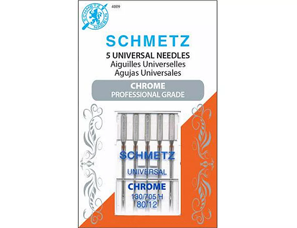 Chrome Universal Sewing Machine Needles Size 12