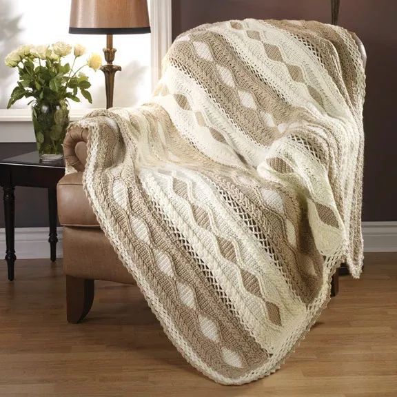 Coffee & Cream Diamonds Throw