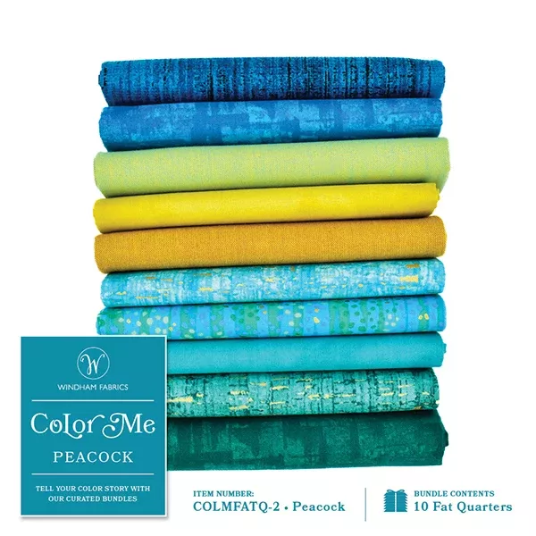 Color Me - Peacock Fat Quarter Bundle by Windham (10pcs)