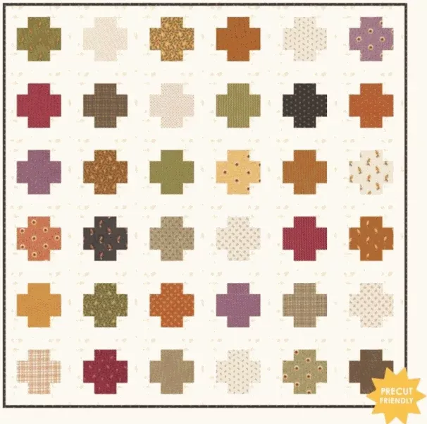 Confetti Quilt Kit - Part of the Simply Charming Club from Me & My Sister Design featuring Pumpkin Spice by Lisa Bongean of Primitive Gatherings for Moda Fabrics