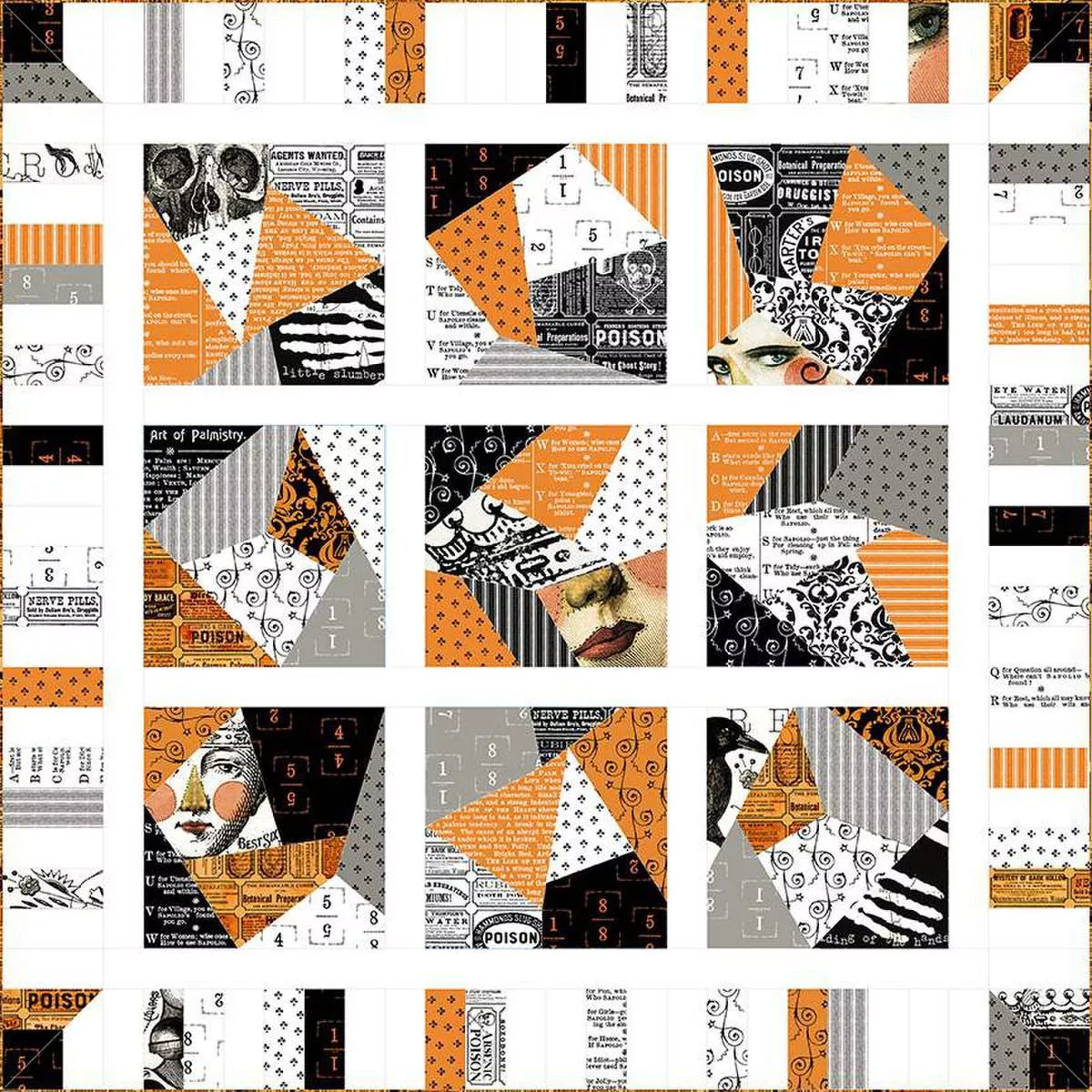 “Crazy Coverlet” Queen of We’en Quilt Kit 54″x54″