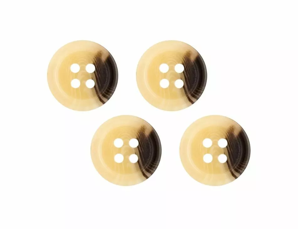 Cream & Brown Marbled Suit Buttons 15mm