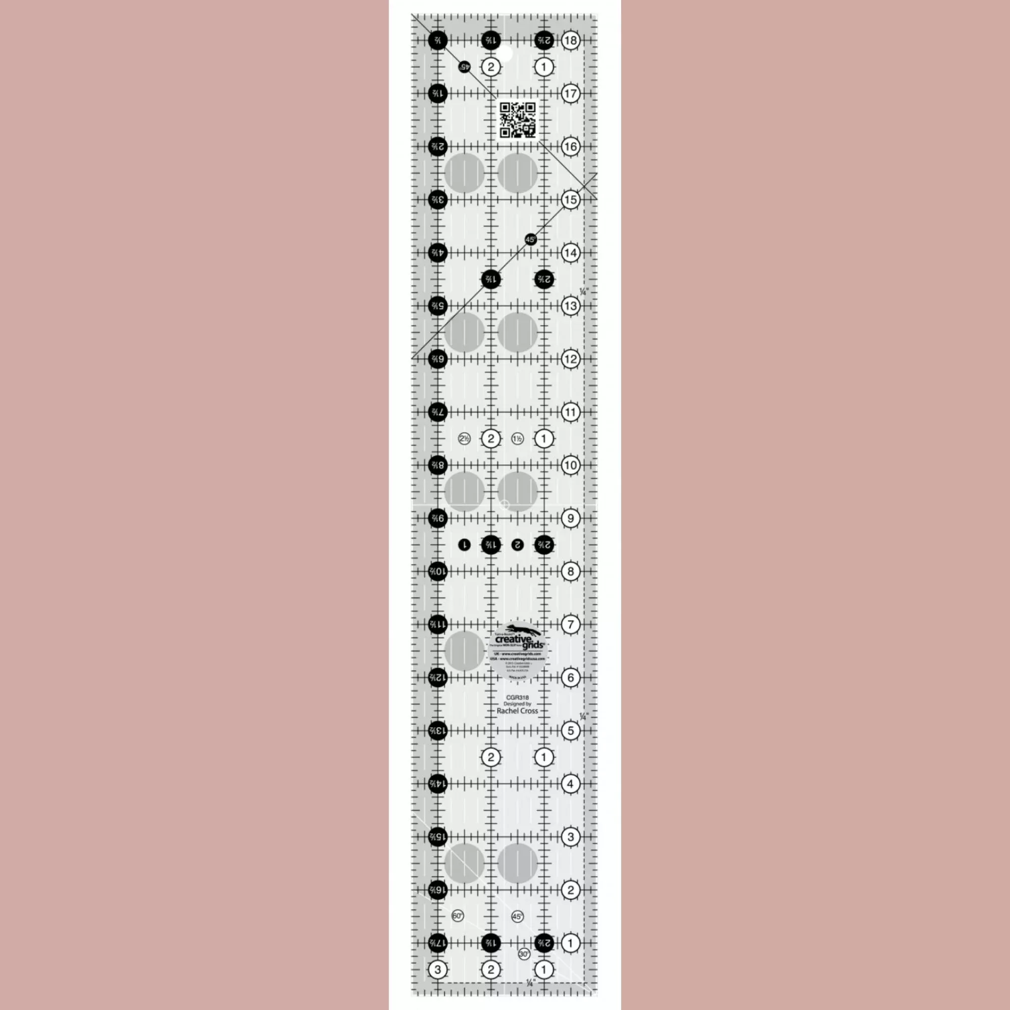 Creative Grids Quilt Ruler, 3-1/2in x 18-1/2in, CGR318