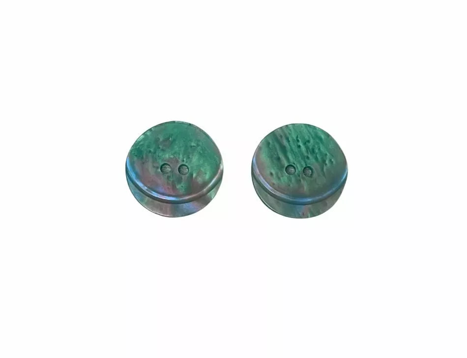 Crescent Iridescent Button 23mm Teal