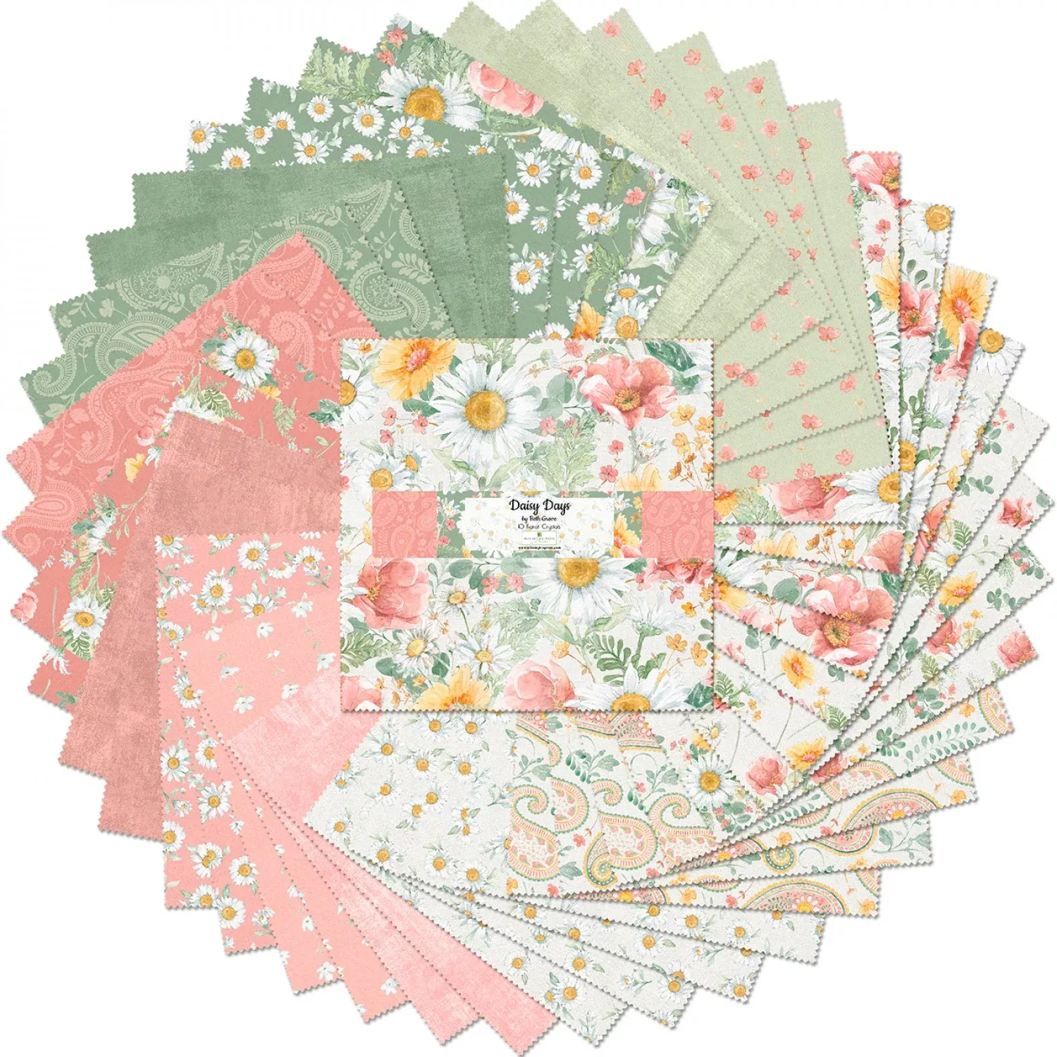 Daisy Days | 10" Square Pack by Beth Grove for Wilmington Prints | 42 pcs
