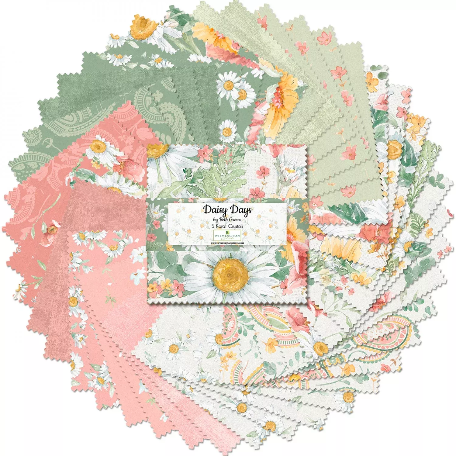 Daisy Days | 5" Charm Pack by Beth Grove for Wilmington Prints | 42 pcs