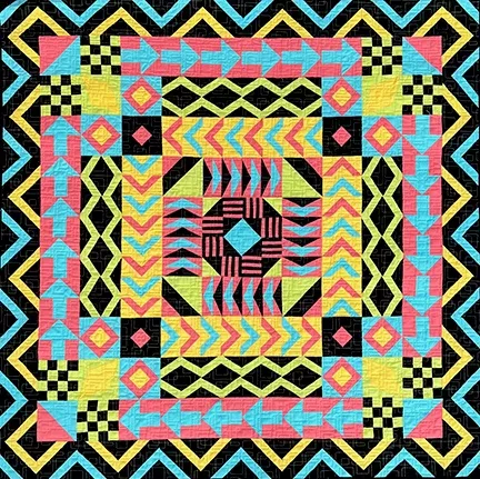 Daisy Dodge Merry Go Round Quilt Block Foundation Paper & Pattern 36x36" Quilt Top