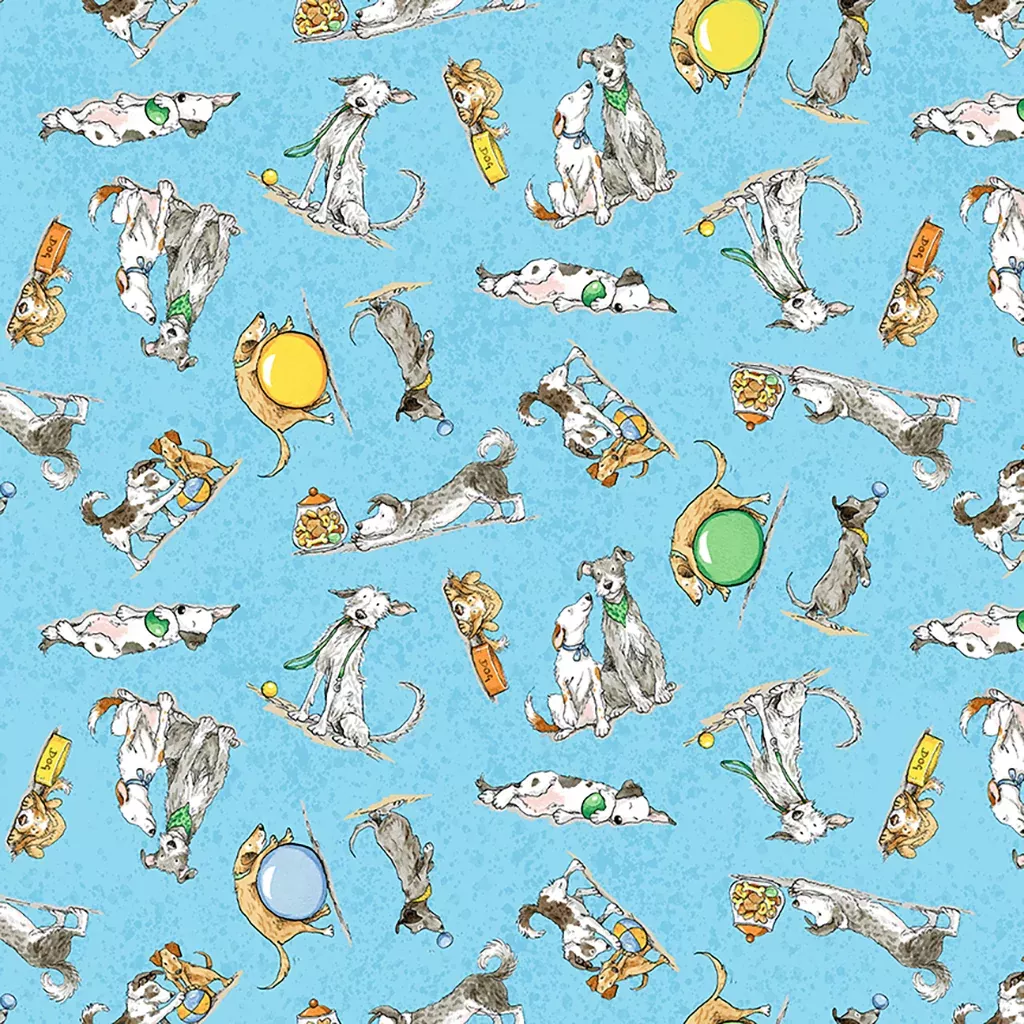 A Day in the Park | Large Dogs - Light Pool by Anita Jeram for Clothworks | Y3877-123