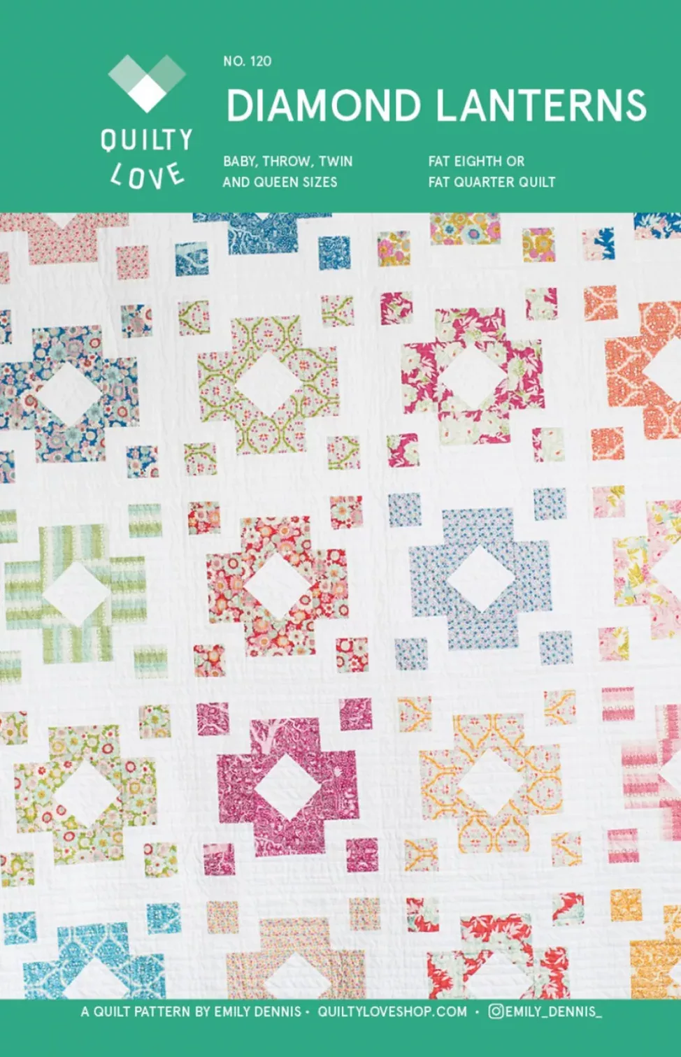 DIAMOND LANTERNS Quilty Love Pattern by Emily Dennis #120