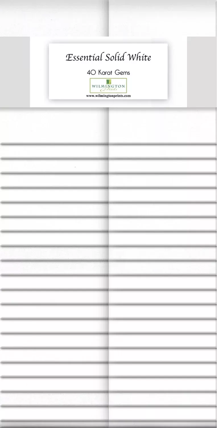 Essential Solids | White 2.5" Strip Bundle by Wilmington Prints | 40 pcs