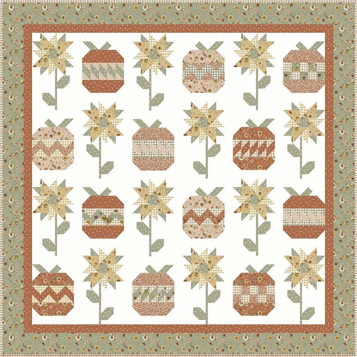 Fall Garden Quilt Kit featuring Sunflower Whispers by Lisa Audit for Riley Blake Designs (84" x 84")