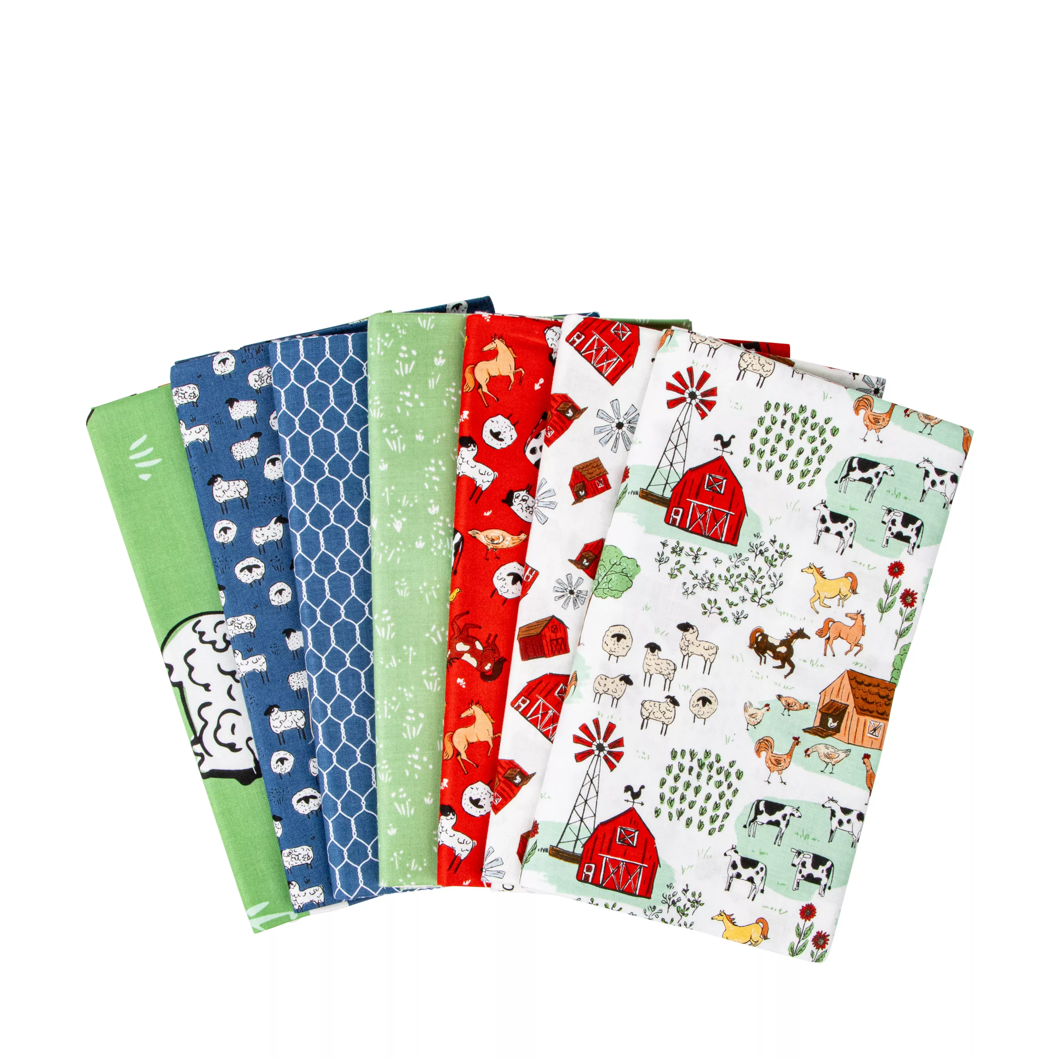 Farm Livin' | 1-Yard Bundle White by Diane Labombarbe for Riley Blake | 7 pcs
