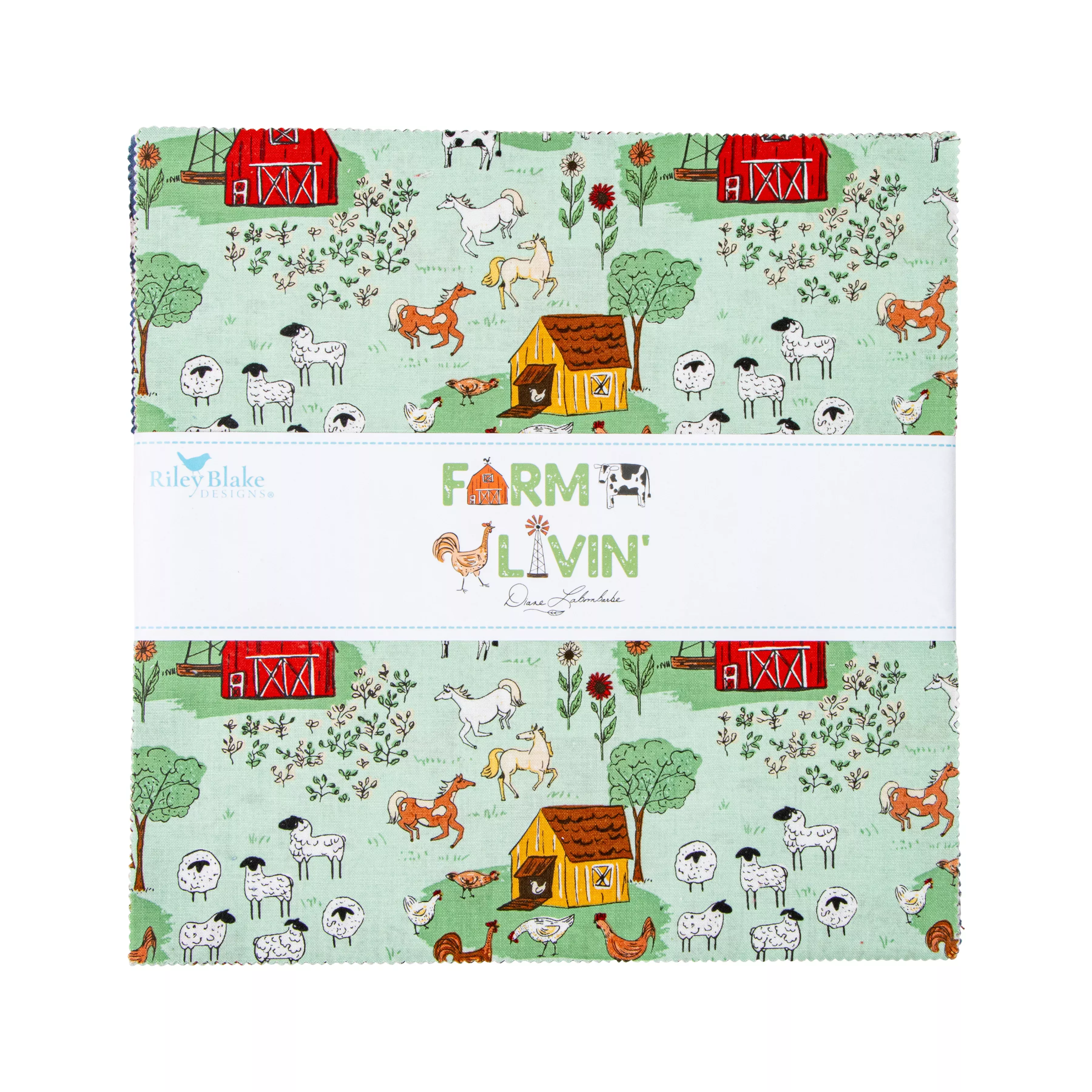 Farm Livin' | 10" Square Pack by Diane Labombarbe for Riley Blake | 42 pcs