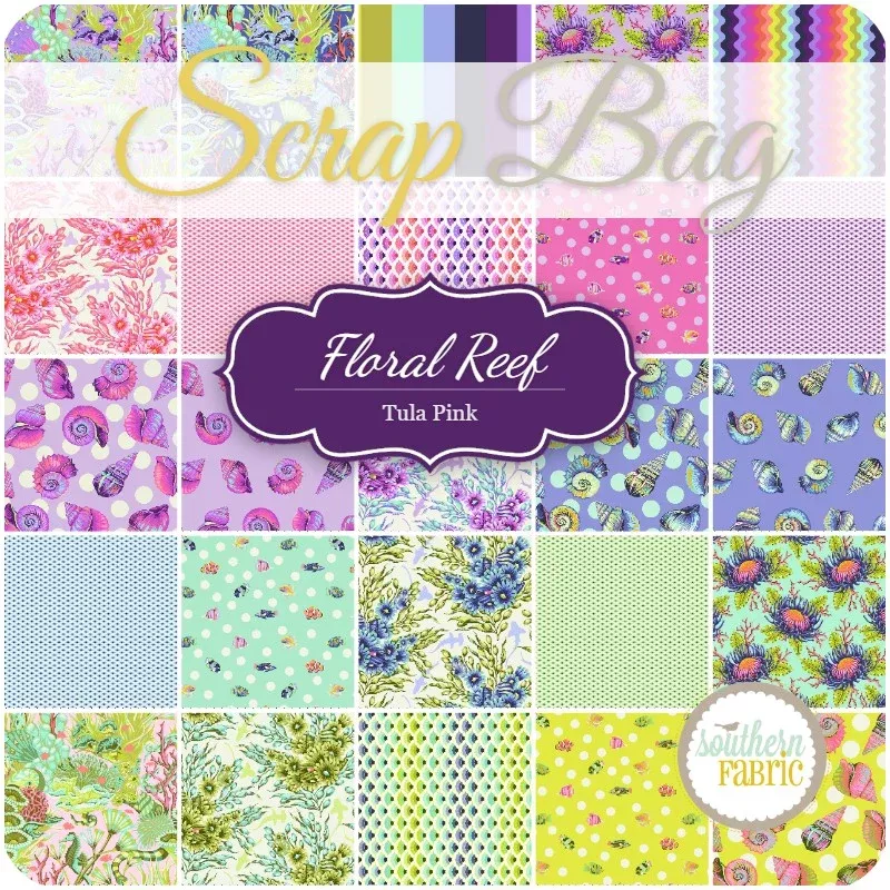Floral Reef - Scrap Bag (approx 2 yards) by Tula Pink for Free Spirit